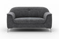 „Nowoczesna sofa dwuosobowa z szaro-skalnej tkaniny i metalowymi nogami”