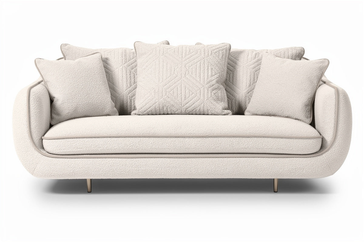 **Sofa o nowoczesnym designie z poduszkami w kolorze jasnym**