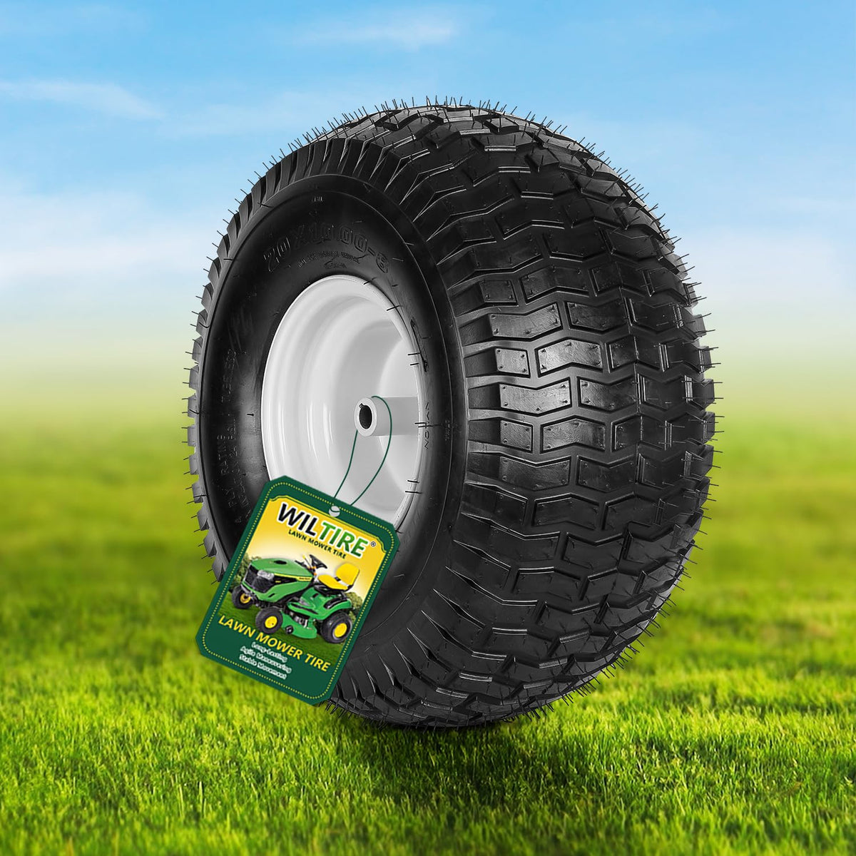 (2 Pack) 20x8.00-8 Tubeless Rear Riding Mowers Tire and Wheel Assemblies