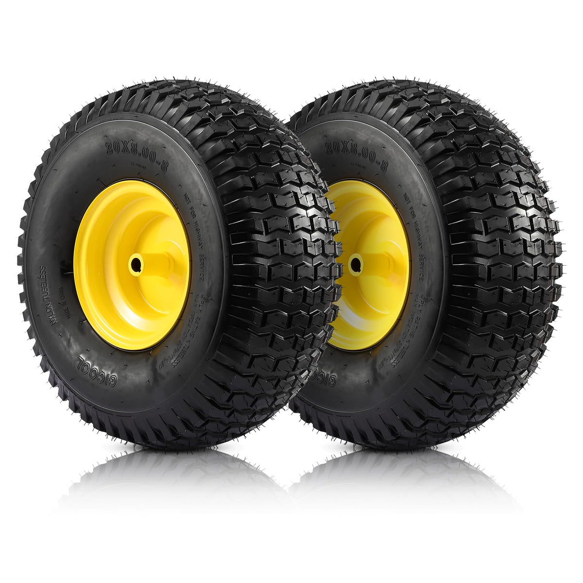 15x6.00-6 Flat Free Lawn Mower Tire and Wheel, 15x6-6 Front Tire Assembly
