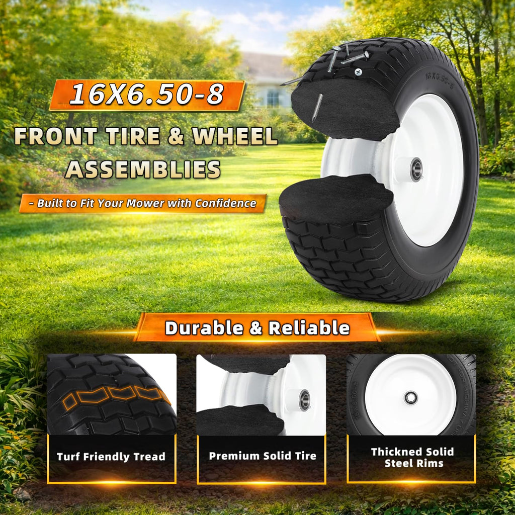 (2 Pack) 20x8.00-8 Tubeless Rear Riding Mowers Tire and Wheel Assemblies